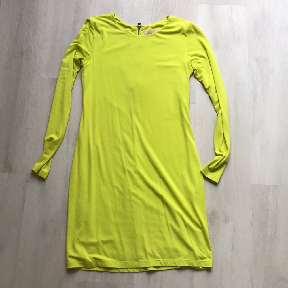 Lily Aldridge for Velvet Neon Yellow Jersey Dress